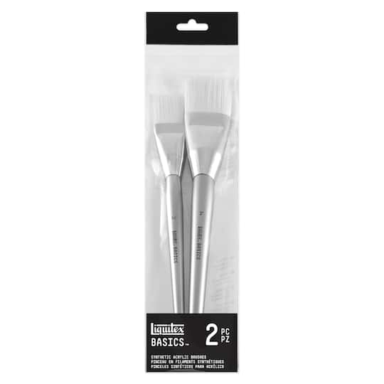 Liquitex® BASICS® Synthetic Hair 2 Piece Flat Brush Set